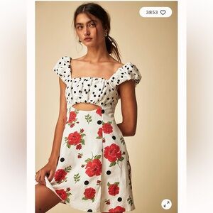 Free People Printed Bom Bom Mini Dress NWOT
